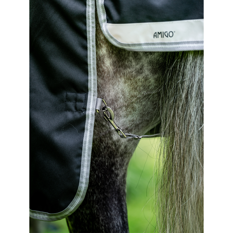 Horseware Amigo Bravo 12 XL Original Lite 0g Turnout Rug - Black/Titanium Grey Silver-3