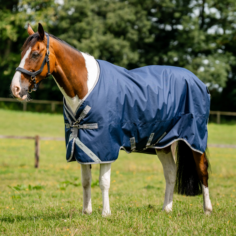 Horseware Amigo Bravo 12 XL Original Medium 250g Turnout Rug - Navy/Titanium Grey Silver-1