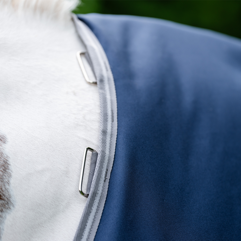 Horseware Amigo Bravo 12 XL Original Lite 0g Turnout Rug - Navy/Titanium Grey Silver-4