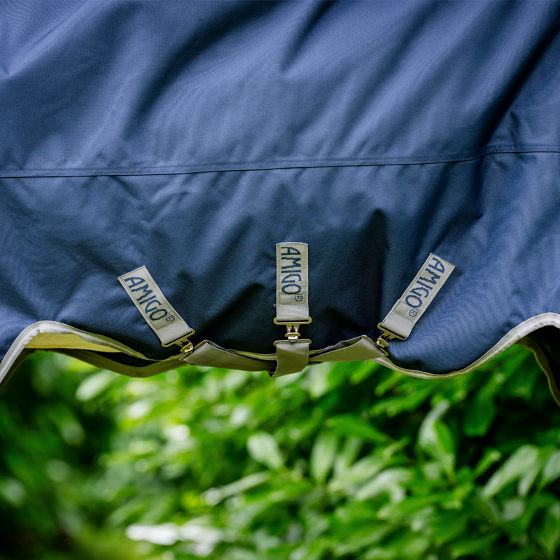 Horseware Amigo Bravo 12 XL Original Medium 250g Turnout Rug - Navy/Titanium Grey Silver-3