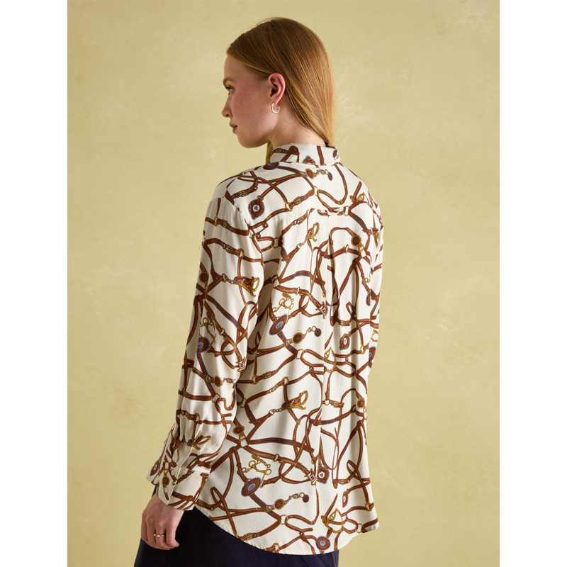 Joules Ladies Amilla Satin Shirt - Creme Bridle-2