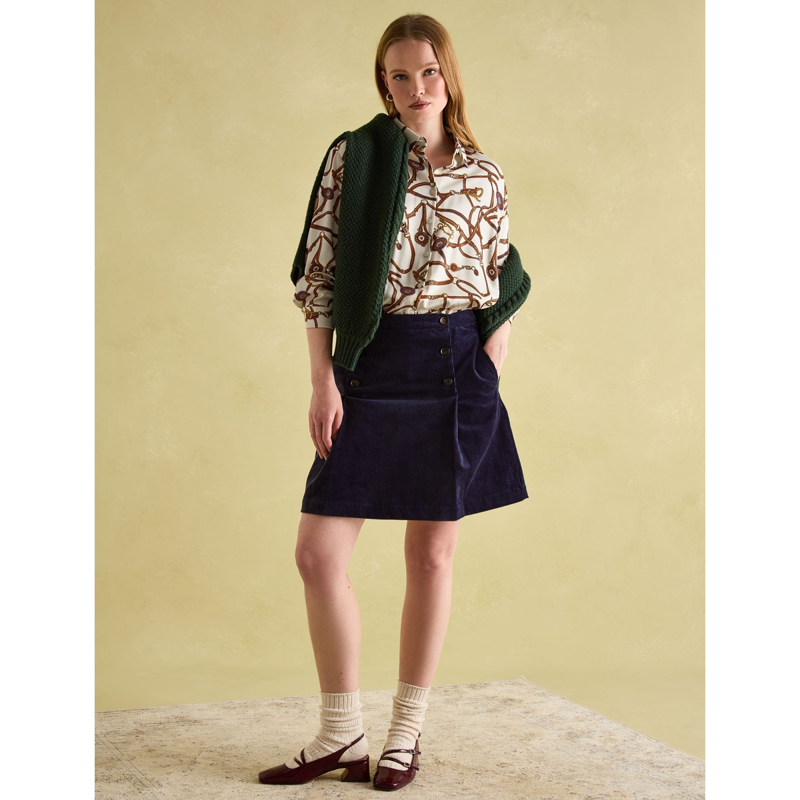 Joules Ladies Amilla Satin Shirt - Creme Bridle-5