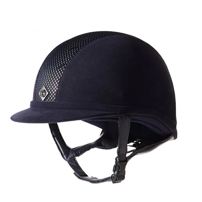 Charles Owen AYR8 Microsuede Plus Riding Hat - Navy/Silver
