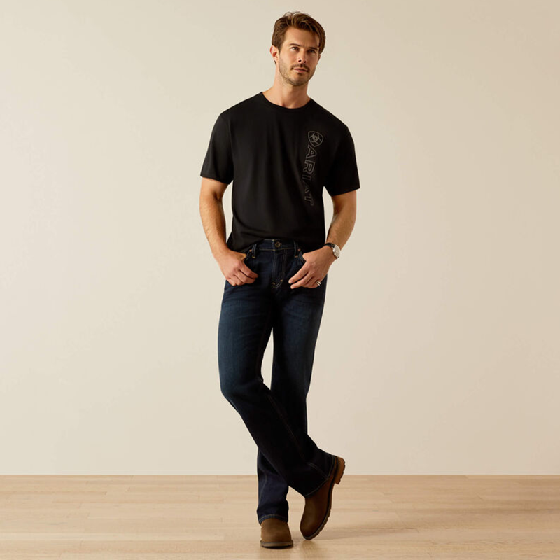 Ariat Men's Vertical Logo T-Shirt - Black/Ebony Black-2