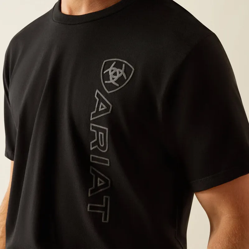 Ariat Men's Vertical Logo T-Shirt - Black/Ebony Black-3
