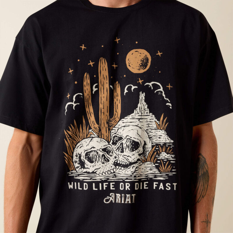 Ariat Men's Wild Life Boxy T-Shirt - Washed Black-2