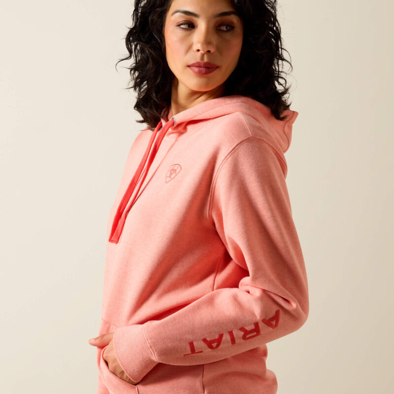 Ariat Women's Ariat Logo 2.0 Hoodie - Peach Amber Heather-1