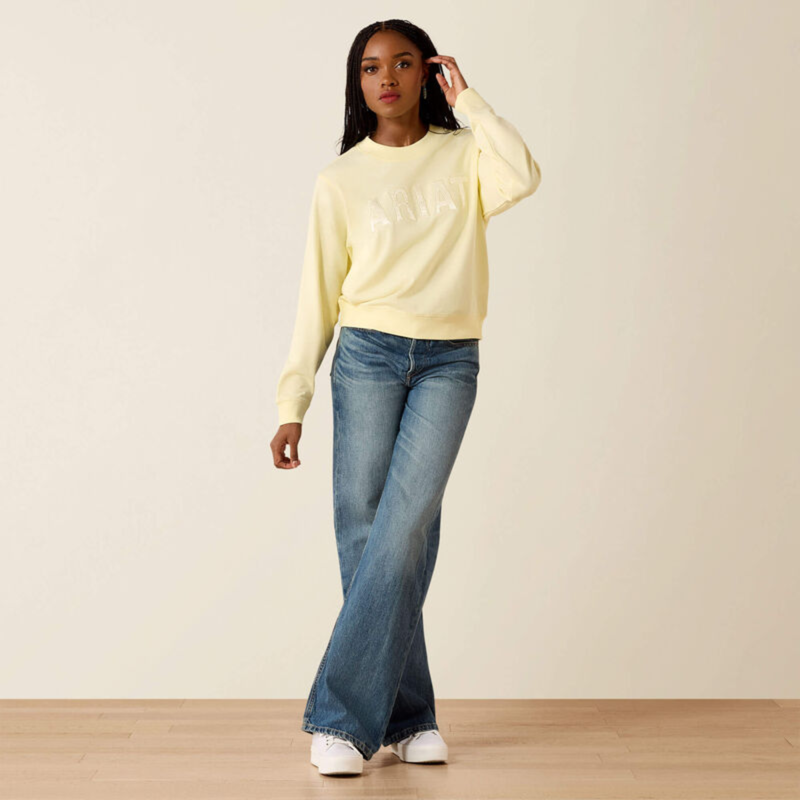 Ariat Women's Essential Crew Sweatshirt - Pear Sorbet-3