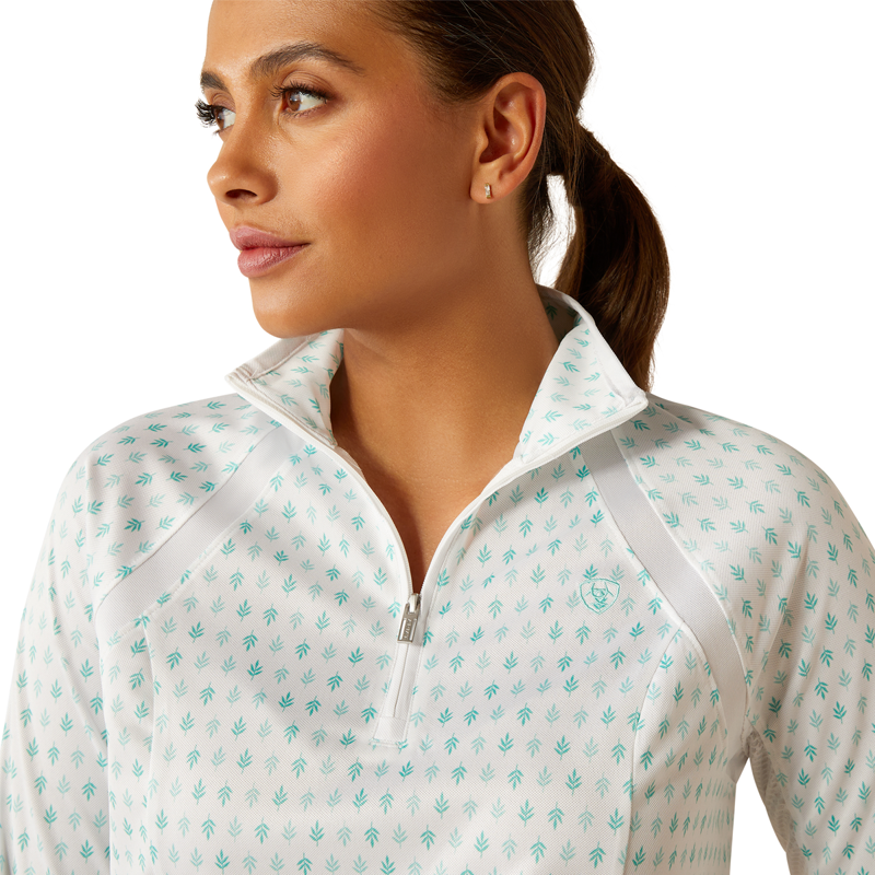 Ariat Women's Sunstopper 3.0 1/4 Zip Base Layer -  Beach Glass Print-2
