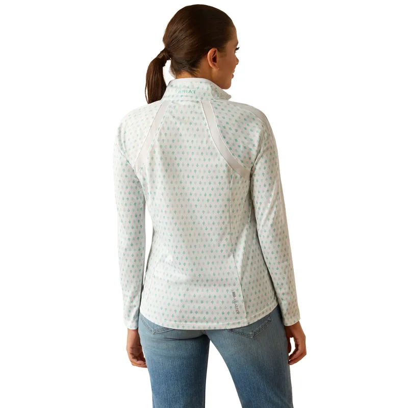 Ariat Women's Sunstopper 3.0 1/4 Zip Base Layer -  Beach Glass Print-1
