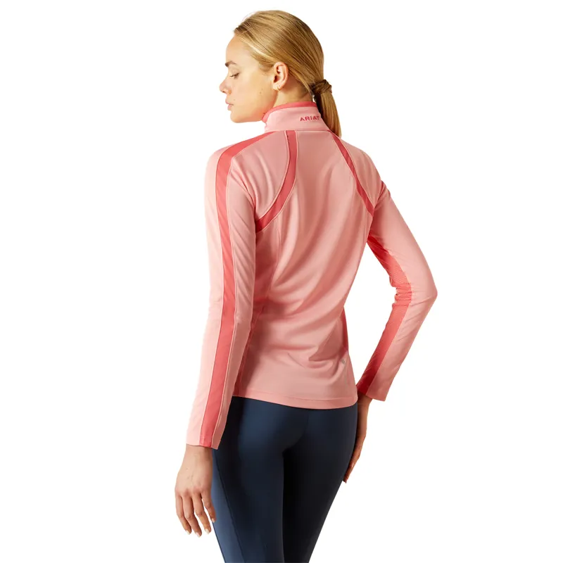 Ariat Women's Sunstopper 3.0 1/4 Zip Base Layer - Flamingo Pink-1