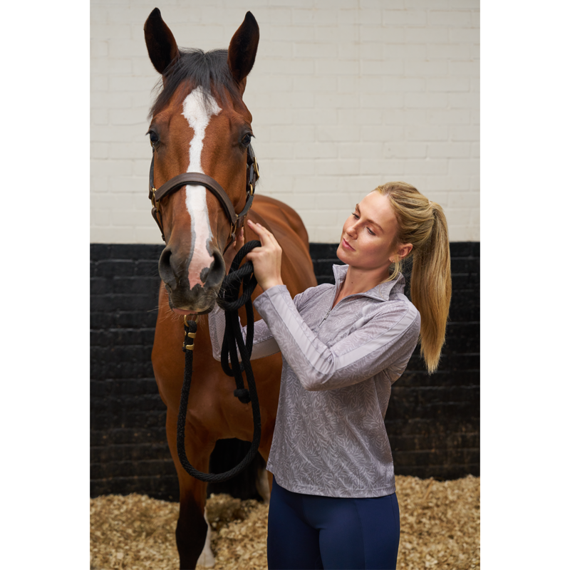 Ariat Women's Sunstopper 3.0 1/4 Zip Base Layer - Silver Sconce Fern-4