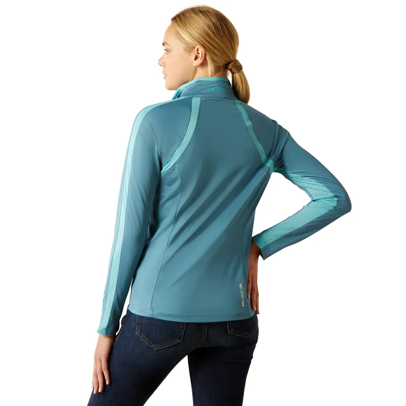 Ariat Women's Sunstopper 3.0 1/4 Zip Base Layer - Storm Blue-1