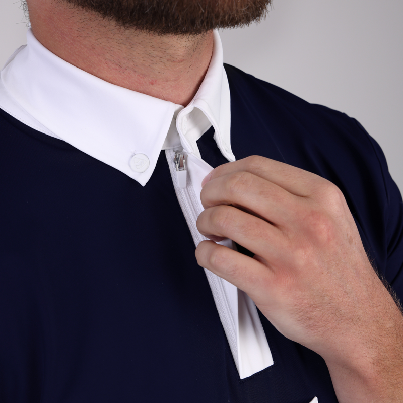 Aubrion Optima Men's MX Zip Show Shirt - Navy-2