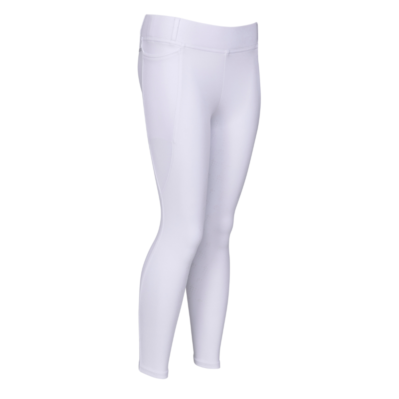 Aubrion Young Rider Optima LX Riding Tights - White-2