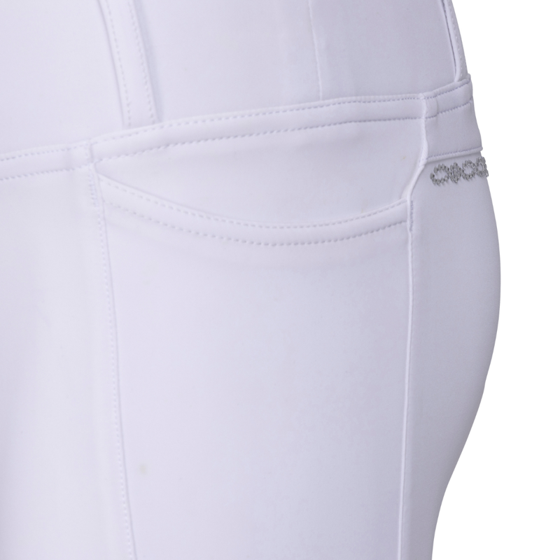 Aubrion Young Rider Optima LX Riding Tights - White-6