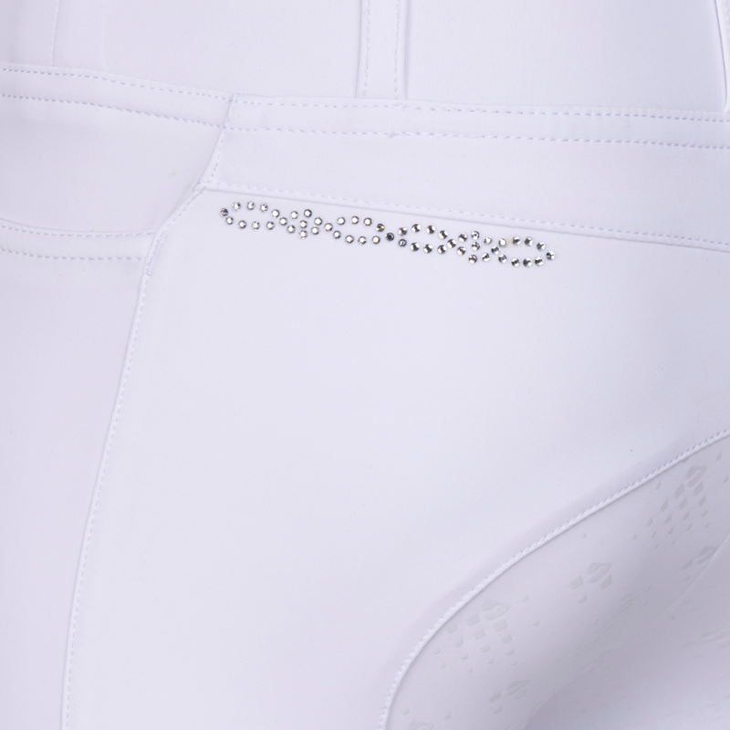 Aubrion Young Rider Optima LX Riding Tights - White-5