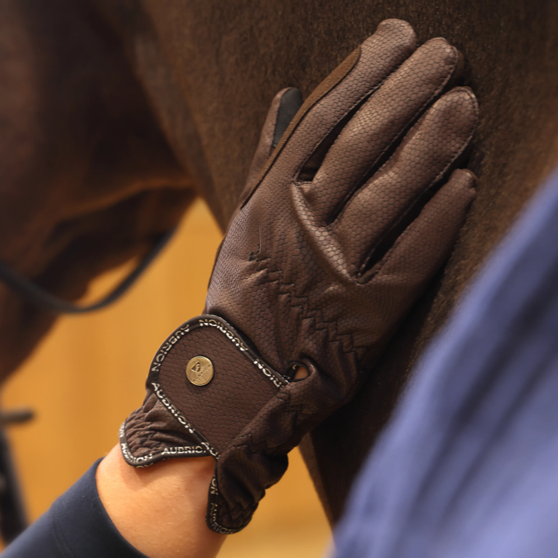 Aubrion Stadium FlexFit Riding Gloves - Brown-2
