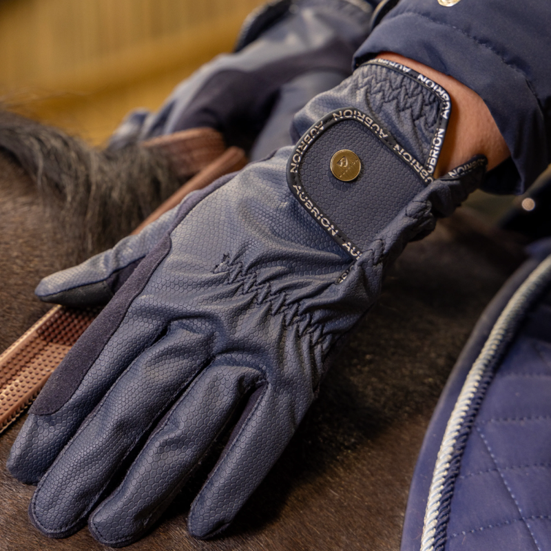 Aubrion Stadium FlexFit Riding Gloves - Navy-3