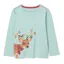 Joules Girls' Ava Artwork T-Shirt - Blue Christmas Deer