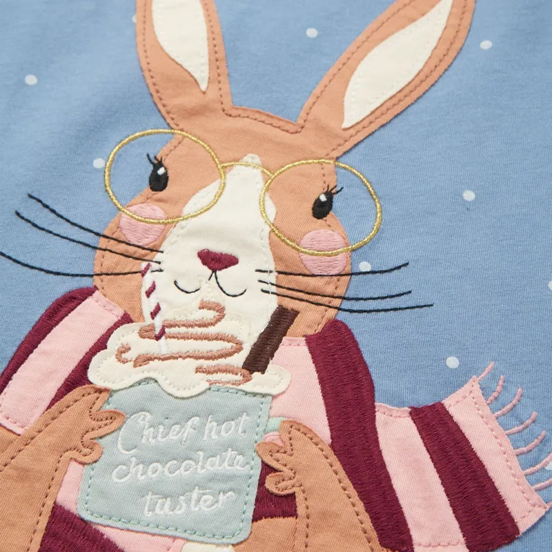 Joules Girls' Ava Artwork T-Shirt - Blue Rabbit-2