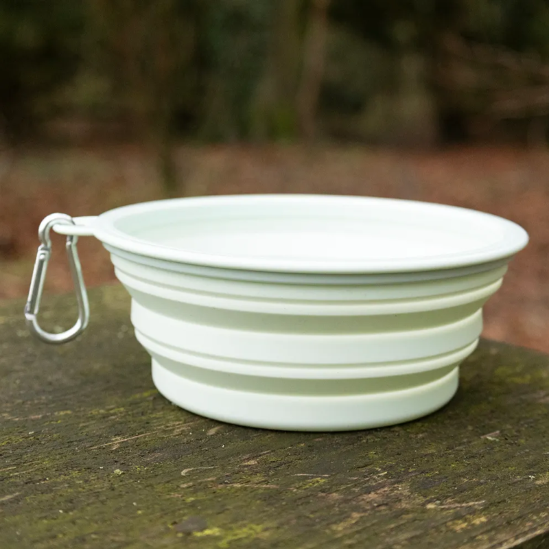 Benji and Flo Collapsible Travel Bowl - Green-1