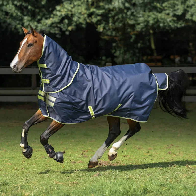 Bucas Oasis 200g Turnout Rug + Neck - Grey/Lime