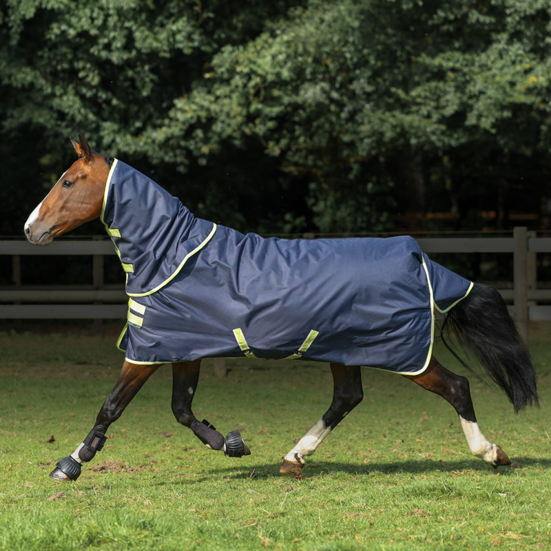 Bucas Oasis 200g Turnout Rug + Neck - Grey/Lime-1