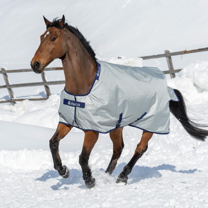 Bucas Power 300g Extra Standard Neck Heavyweight Turnout Rug - Silver-1
