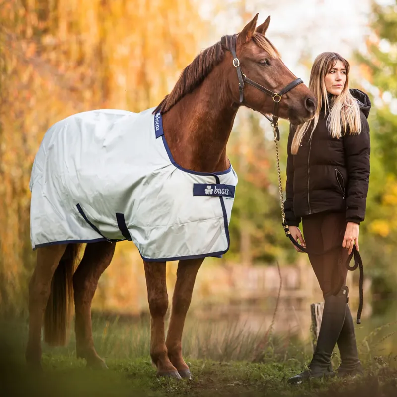 Bucas Power Light 0g Standard Neck Turnout Rug - Silver-2