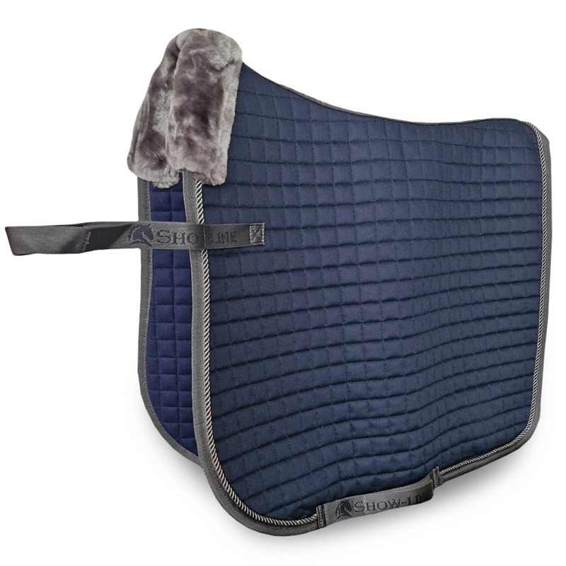 Bucas Show-Line Dressage Saddle Pad - Navy/Grey-1