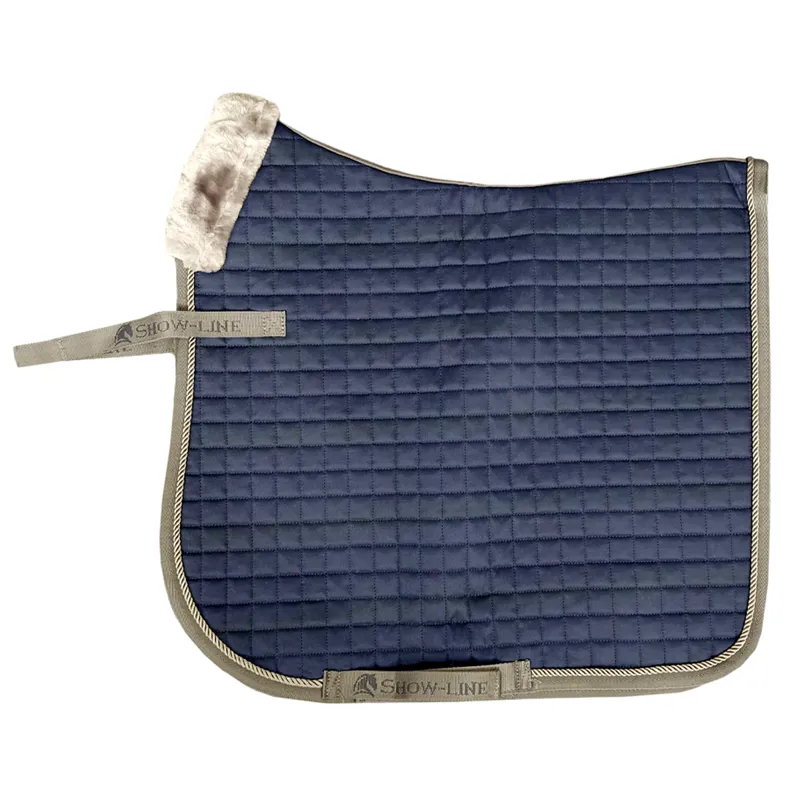 Bucas Show-Line Dressage Saddle Pad - Navy/Grey