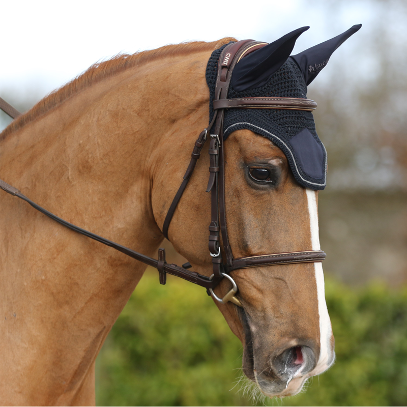 Bucas Show-Line Fly Veil - Navy/Grey-1