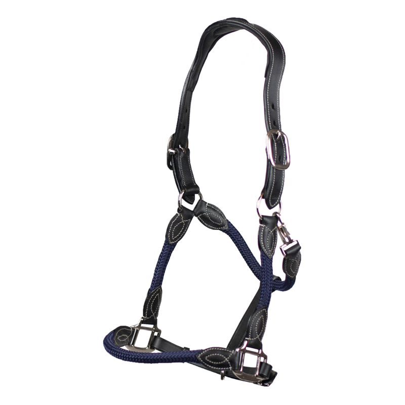 Cameo Anatomic Leather Headcollar - Navy-1