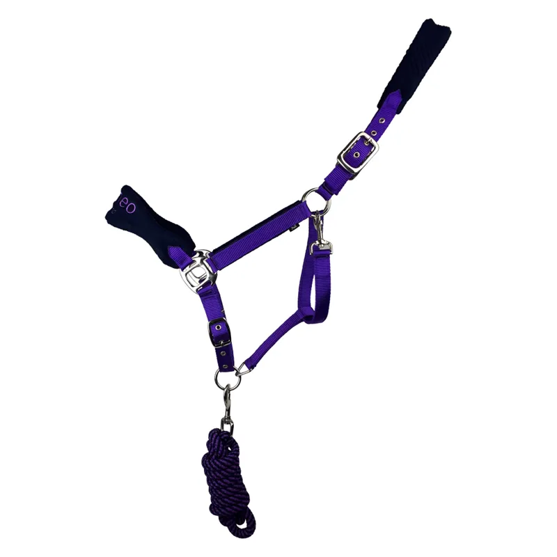 Cameo Elite Headcollar and Leadrope - Purple/Navy