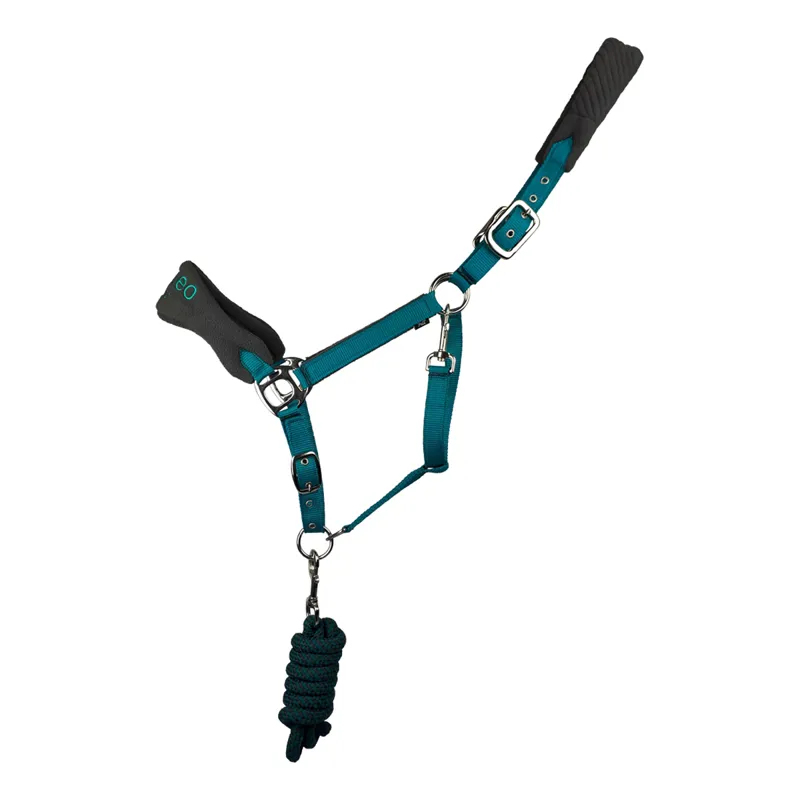 Cameo Elite Headcollar and Leadrope - Teal/Grey
