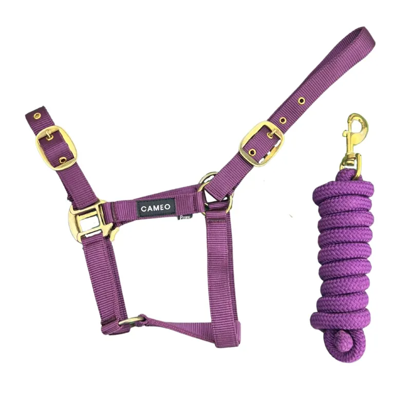Cameo Supreme Headcollar and Leadrope - Aubergine