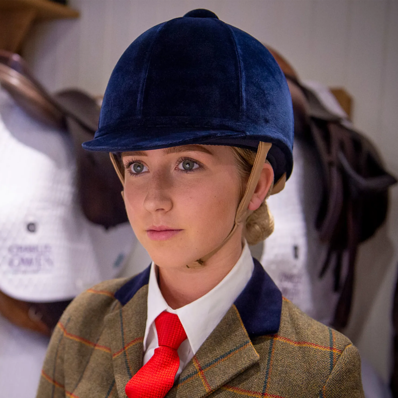 Charles Owen Fian Riding Hat - Navy/Dun-2