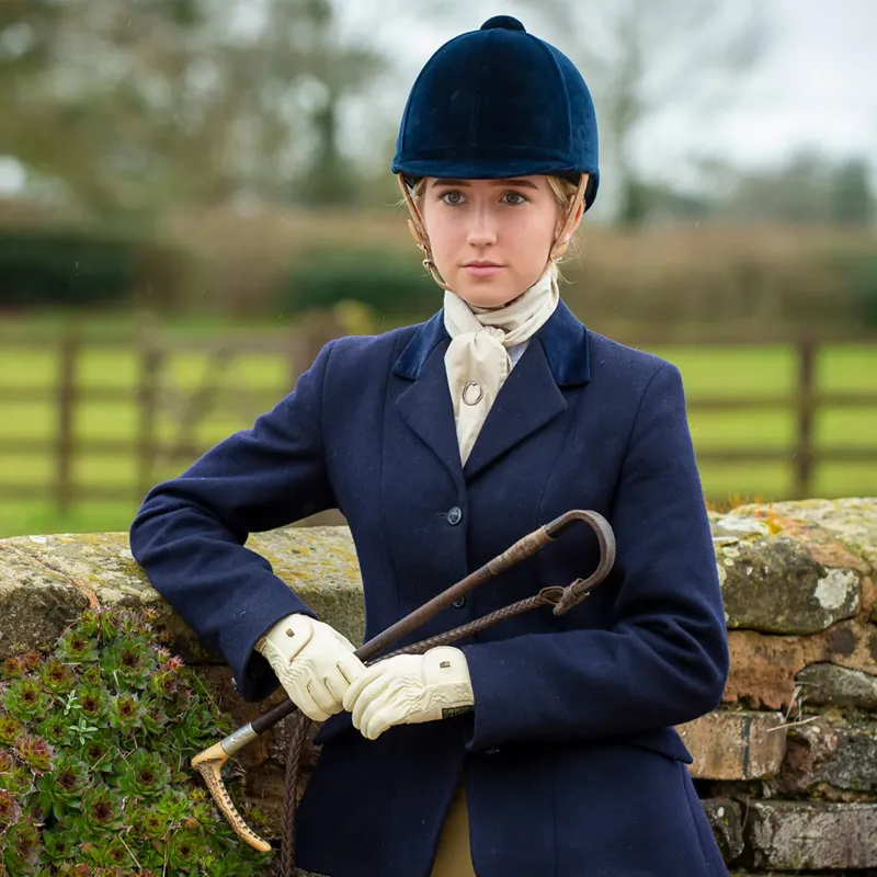Charles Owen Fian Riding Hat - Navy/Dun-1