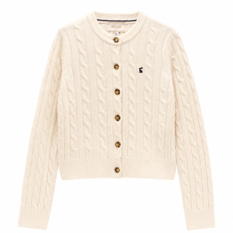 Joules Ladies Cable Cardigan - Cream-5