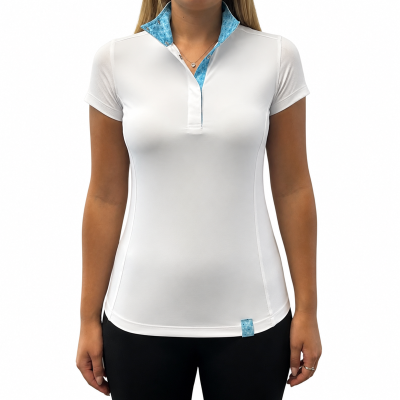 Tredstep Solo Short Sleeve Competition Shirt - White/Blue