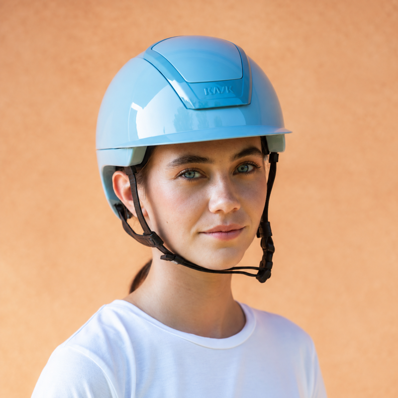 Kask Nemesi Shine Standard Peak Riding Hat - Soft Blue-3