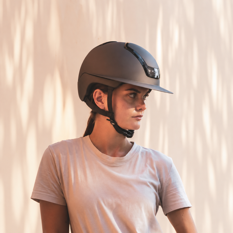 Kask Nemesi Metal Wide Peak Riding Hat - Ash Brown-3