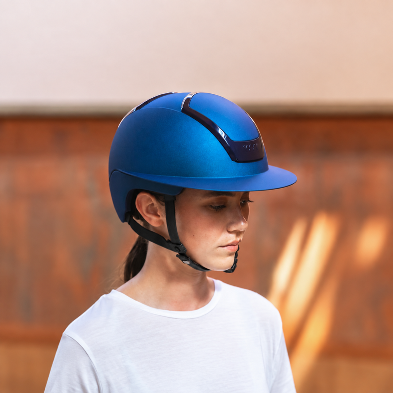 Kask Nemesi Metal Wide Peak Riding Hat - Cobalt Blue-2