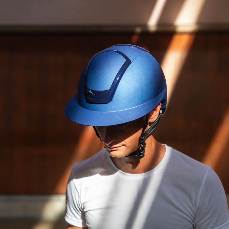 Kask Nemesi Metal Wide Peak Riding Hat - Cobalt Blue-3