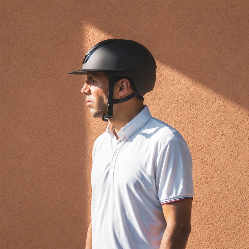 Kask Nemesi Metal Wide Peak Riding Hat - Smokey Black-3