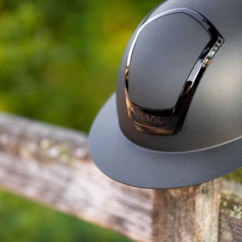 Kask Nemesi Metal Wide Peak Riding Hat - Smokey Black-2