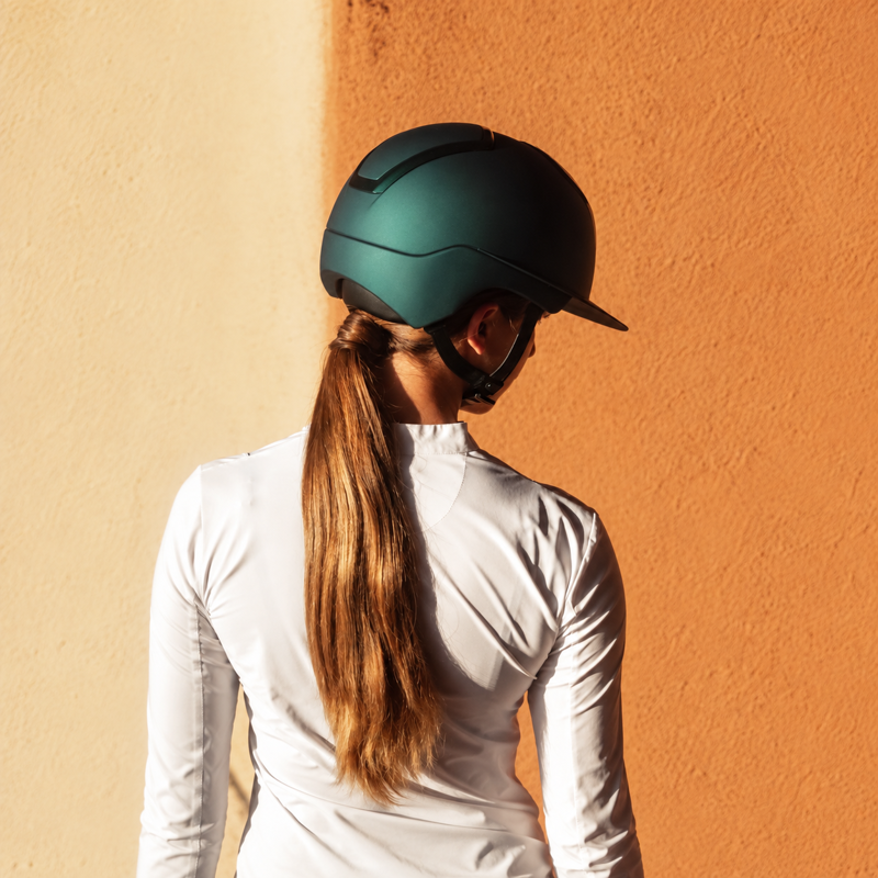 Kask Nemesi Metal Wide Peak Riding Hat - Teal Green-3