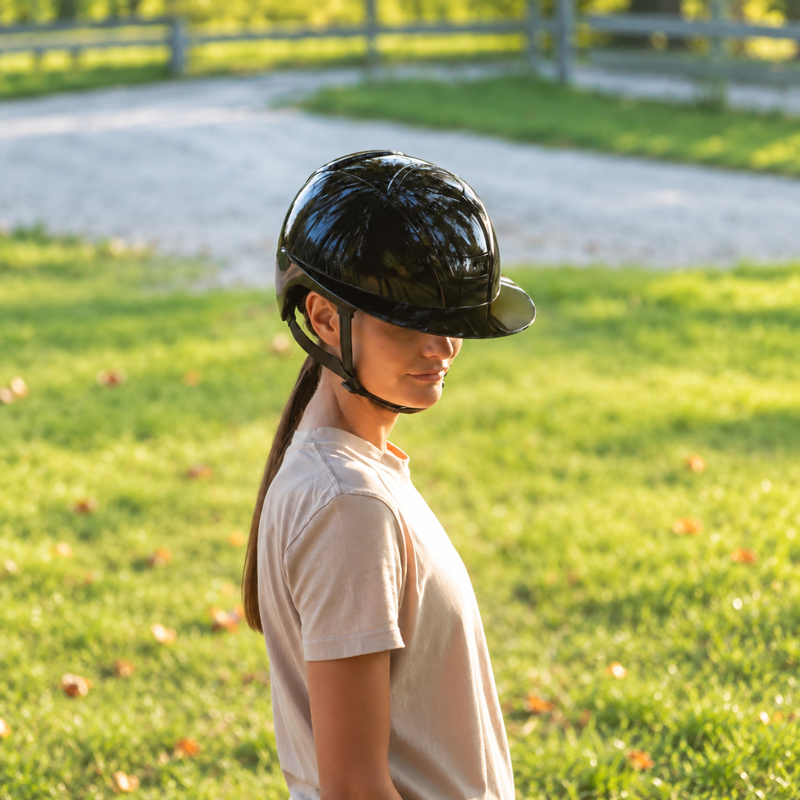 Kask Nemesi Shine Wide Peak Riding Hat - Black-5