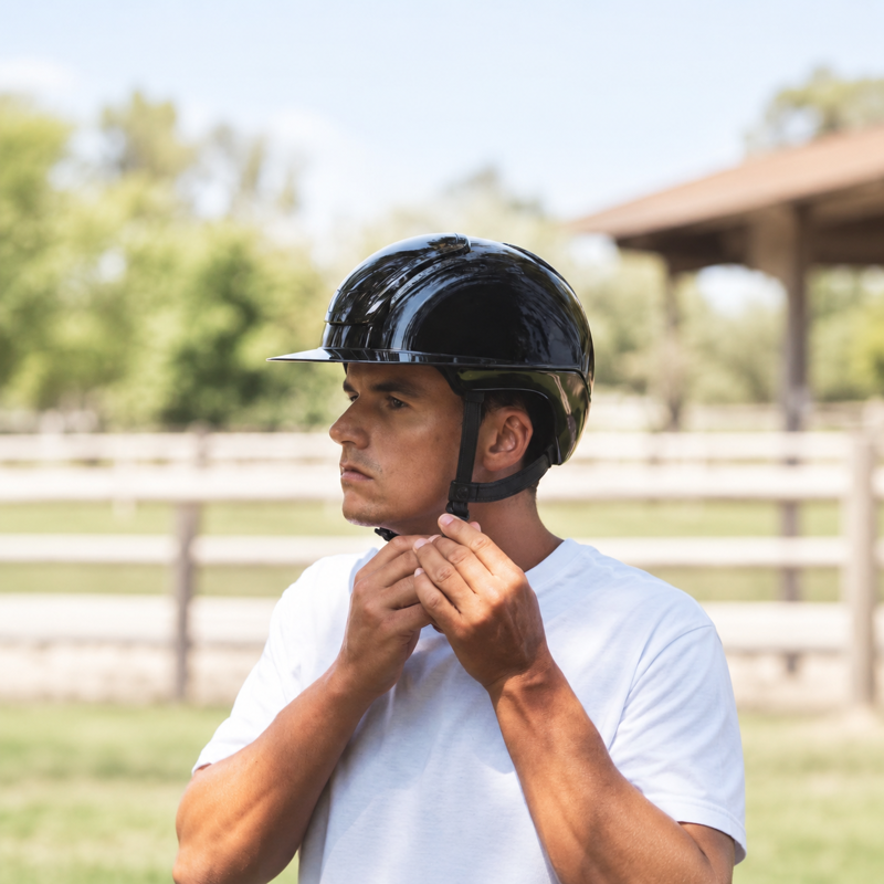 Kask Nemesi Shine Wide Peak Riding Hat - Black-2